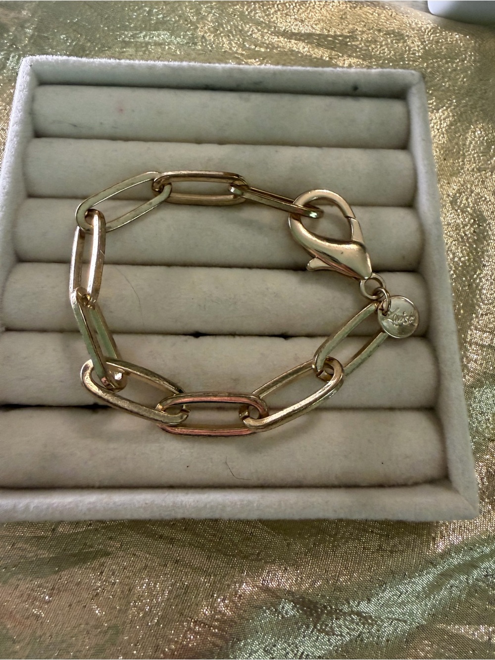 Gold Link Chain Bracelet with Lobster Clasp